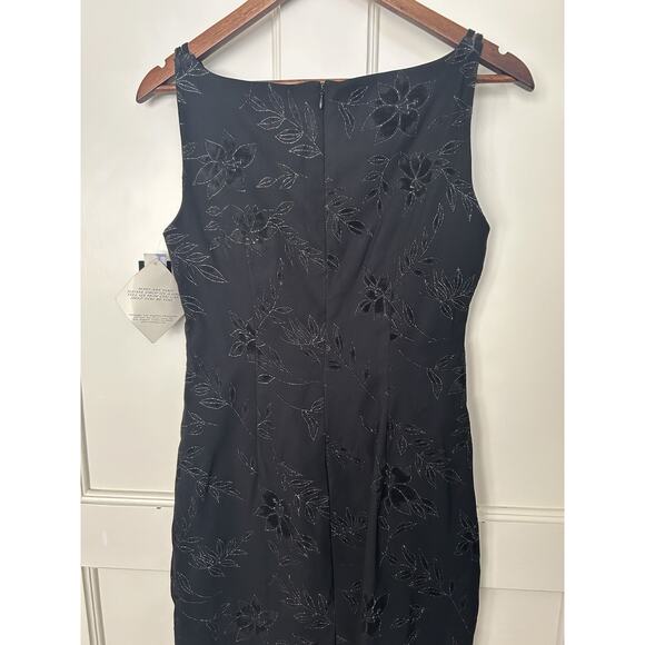 Vintage CDC Rampage Floral Glitter Sheath Dress Womens Size 6 Black Preppy NWT - Picture 4 of 10